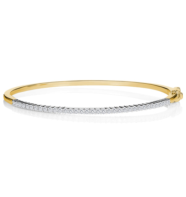 1ct Lab Diamond Eternity Bangle H/Si Quality Set in 9K Gold